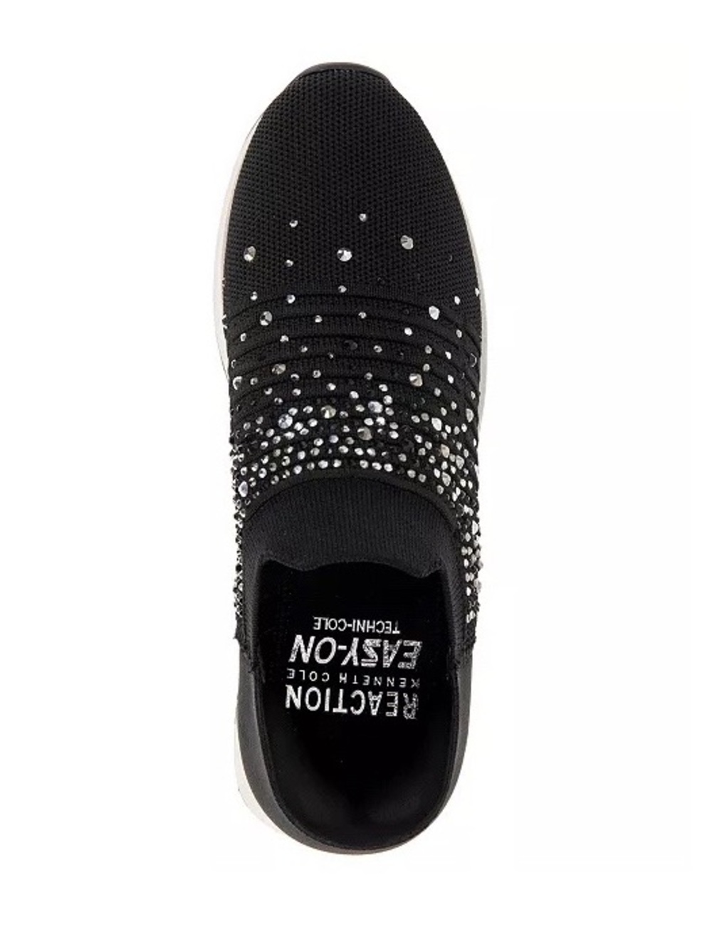 Kenneth Cole Reaction Cameron EZ Slip on Jeweled Jogger Sneaker Black White SZ 7 - Picture 3 of 9